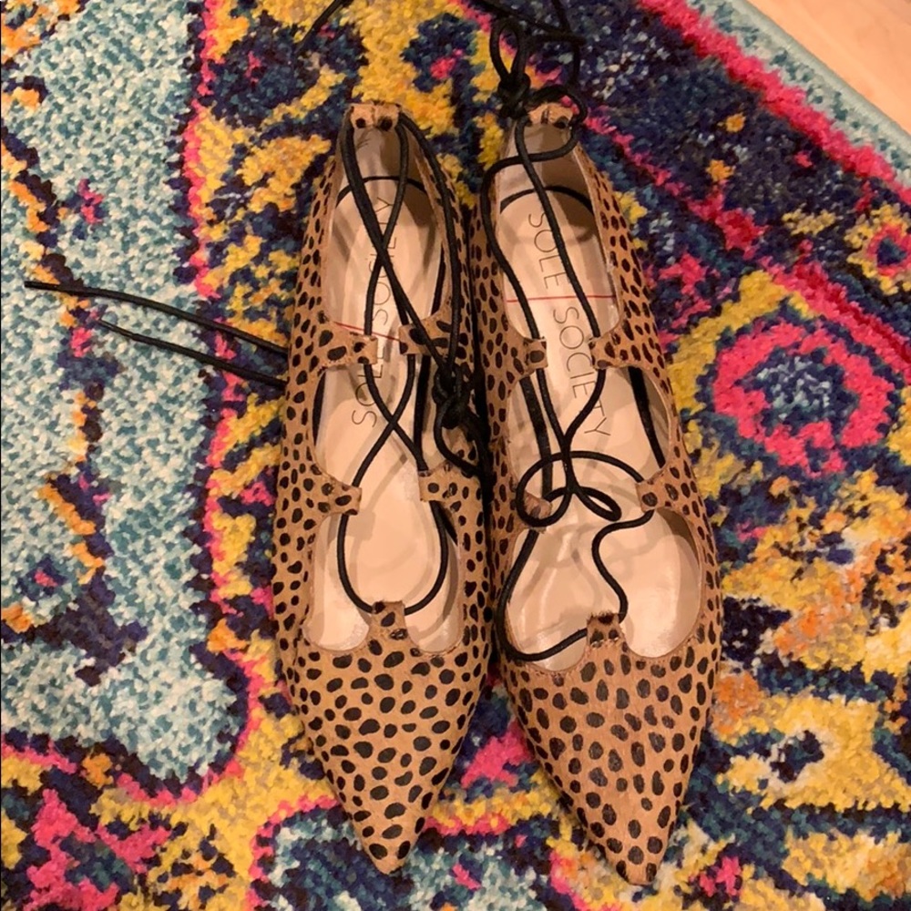 Sole society animal print flats